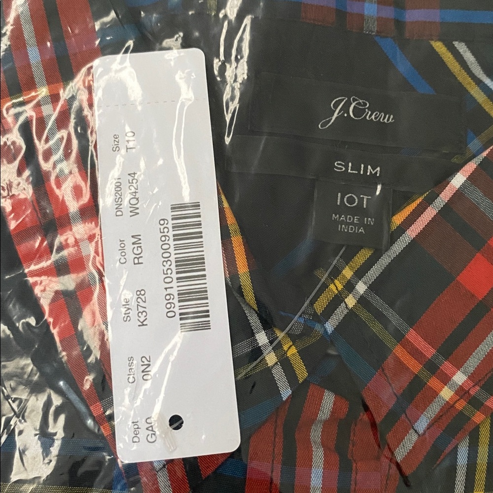 J. Crew Slim Stretch Perfect Shirt. Item K3728. NWT. size 10 Tall - Picture 2 of 4